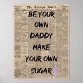 Affiche de citation avec esthétique de journal vin (Devant)