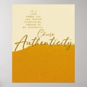 Affiche de citation beige et moutarde – Mur minima (Devant)