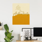 Affiche de citation beige et moutarde – Mur minima (Bureau à domicile)