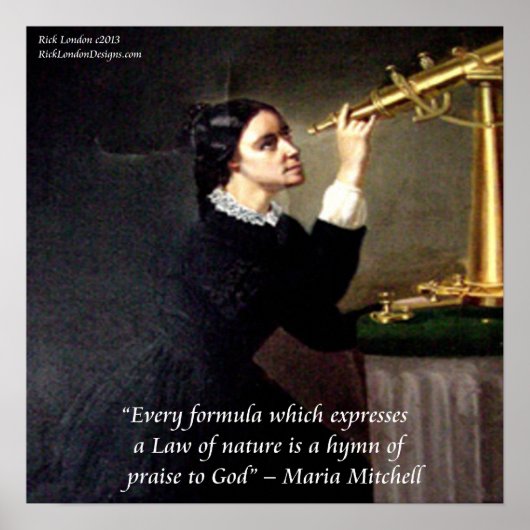 Affiche de citation célèbre de Maria Mitchell "Nat (Devant)
