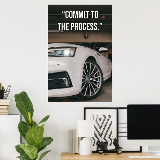 Affiche de citation « Commit to the Process » (Bureau à domicile)