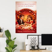 Affiche de citation d'amour de la Saint-Valentin (Bureau à domicile)