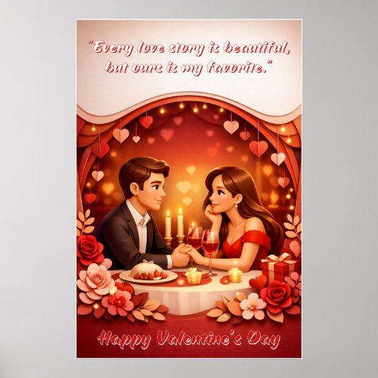 Affiche de citation d'amour de la Saint-Valentin (Devant)
