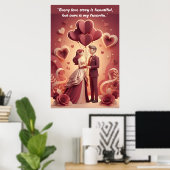 Affiche de citation d'amour de la Saint-Valentin (Bureau à domicile)