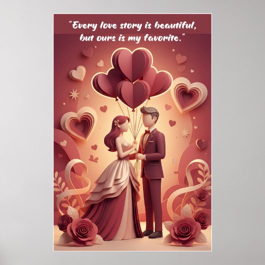 Affiche de citation d'amour de la Saint-Valentin (Devant)