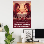 Affiche de citation d'amour de la Saint-Valentin (Bureau à domicile)