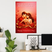 Affiche de citation d'amour de la Saint-Valentin (Bureau à domicile)