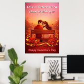 Affiche de citation d'amour de la Saint-Valentin (Bureau à domicile)