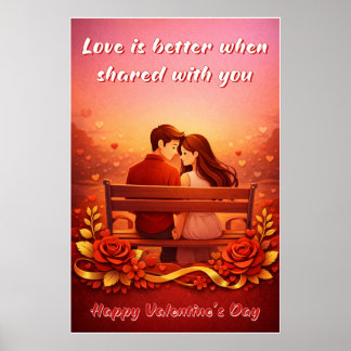 Affiche de citation d'amour de la Saint-Valentin