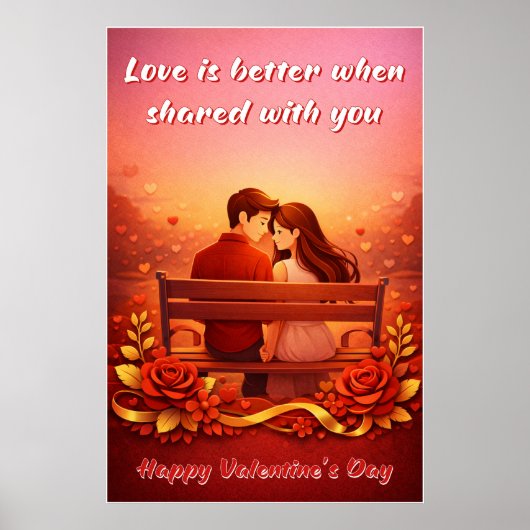 Affiche de citation d'amour de la Saint-Valentin (Devant)