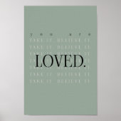 Affiche de citation d'amour minimaliste - vert (Devant)