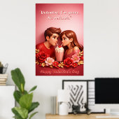 Affiche de citation d'amour pour la Saint-Valentin (Bureau à domicile)
