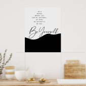 Affiche de citation d'authenticité noir et blanc (Cuisine)
