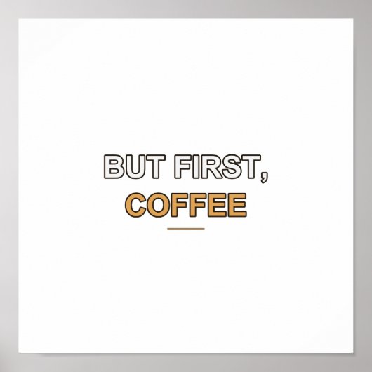 Affiche de citation de café - Art mural typographi (Devant)