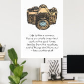Affiche de citation de caméra de la vie (Bureau à domicile)