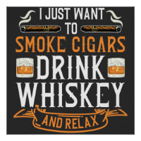 Affiche de citation de cigar et de whisky