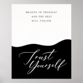 Affiche de citation de confiance en noir et blanc (Devant)