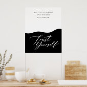 Affiche de citation de confiance en noir et blanc (Cuisine)