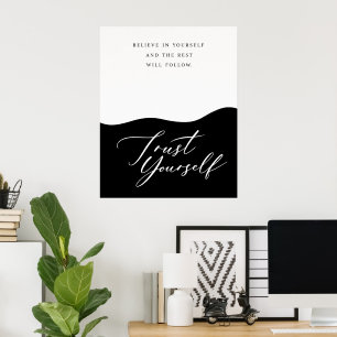 Affiche de citation de confiance en noir et blanc