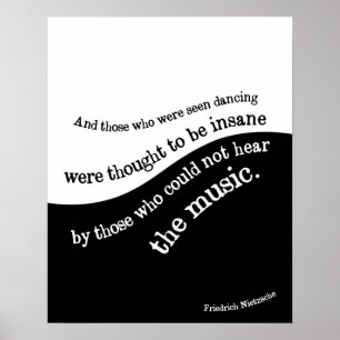 Affiche de citation de Friedrich Nietzsche noire