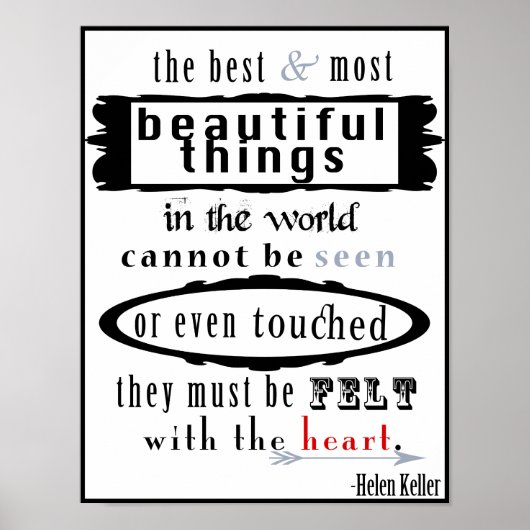 Affiche de citation de Helen Keller (Devant)