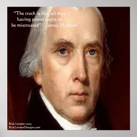 Affiche de citation de James Madison "Se méfier du (Devant)