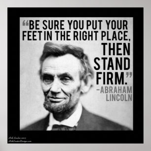 Affiche de citation de Lincoln & "Tenez bon"
