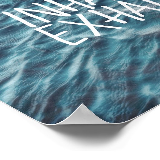 affiche de citation de l'océan bleu inhale exhale (Coin)