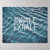 affiche de citation de l'océan bleu inhale exhale (Devant)