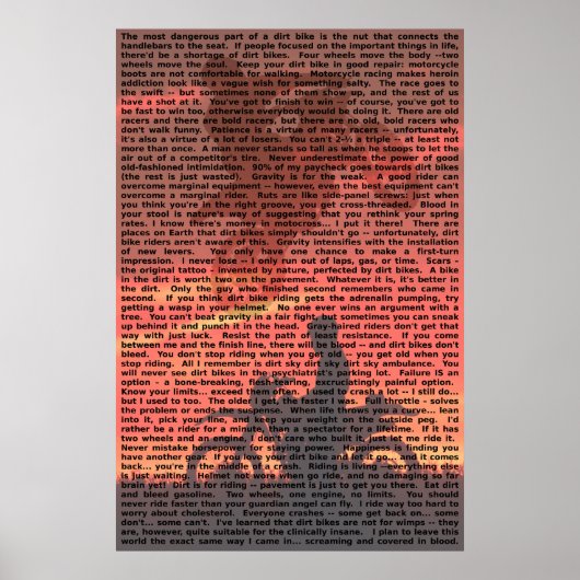 Affiche de citation de moto cross 001 (Devant)