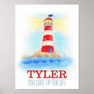 Affiche de citation de phare de nurserie pour garç