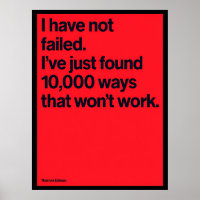 Affiche de citation de Thomas Edison « Je n'ai pas