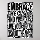 Affiche de citation de typographie grunge Embrasse (Devant)
