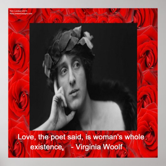 Affiche de citation de Virginia Woolf & Amour (Devant)