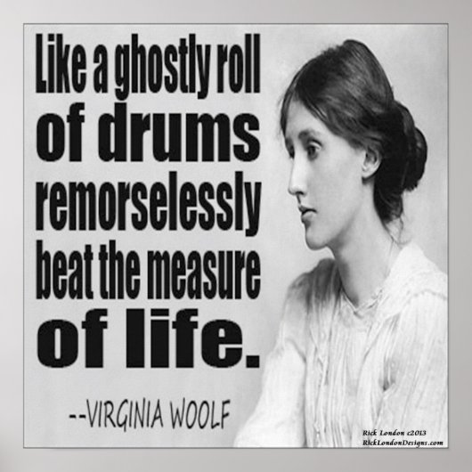Affiche de citation de Virginia Woolf Ghostly Roll (Devant)