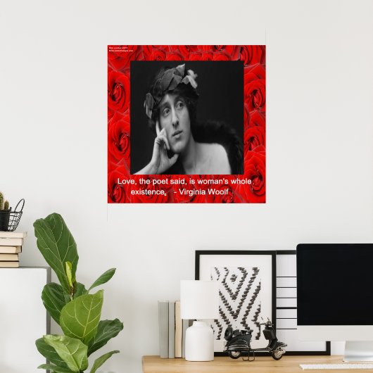 Affiche de citation de Virginia Woolf & Love (Bureau à domicile)