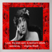 Affiche de citation de Virginia Woolf & Love (Devant)