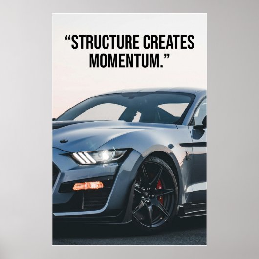 Affiche de citation de voiture Créer une dynamique (Devant)