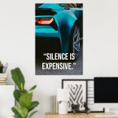 Affiche de citation de voiture de luxe Silence Is (Bureau à domicile)