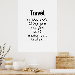 Affiche de citation de voyage inspirante minimalis
