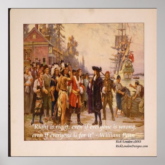Affiche de citation de William Penn "Le droit est (Devant)
