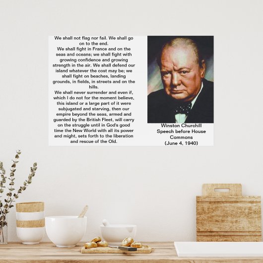 Affiche de citation de Winston Churchill (Cuisine)