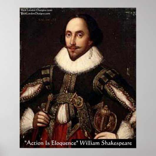 Affiche de citation d'éloquence d'action de Shakes (Devant)