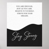 Affiche de citation d'encouragement noir et blanc (Devant)