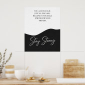 Affiche de citation d'encouragement noir et blanc (Cuisine)