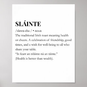 Affiche de citation drôle d'Irlande moderne Slaint