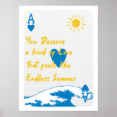 Affiche de citation Endless Summer | Carte à jouer (Devant)