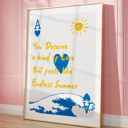 Affiche de citation Endless Summer | Carte à jouer