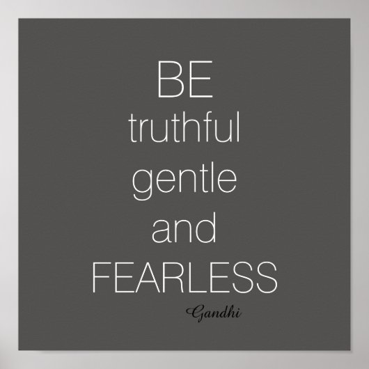 affiche de citation Gandhi gris et blanc (Devant)