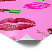 Affiche de citation Glam Motif Rose et Vert  (Coin)